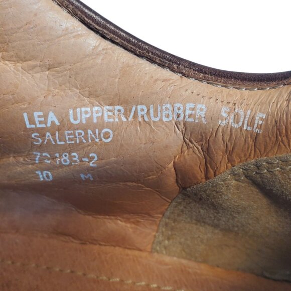 Brown Shoe Co "Salerno" Italian Leather Oxford Lace Up Brown Size 10 M - Picture 7 of 7